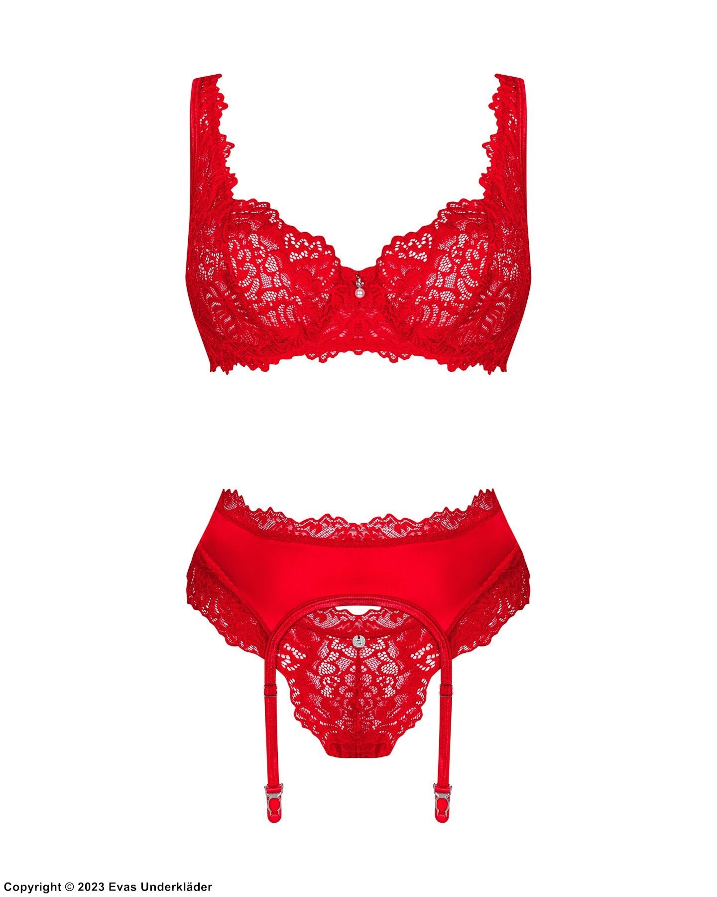 Romantisches Dessous-Set, Satin, luxuriöse Spitze